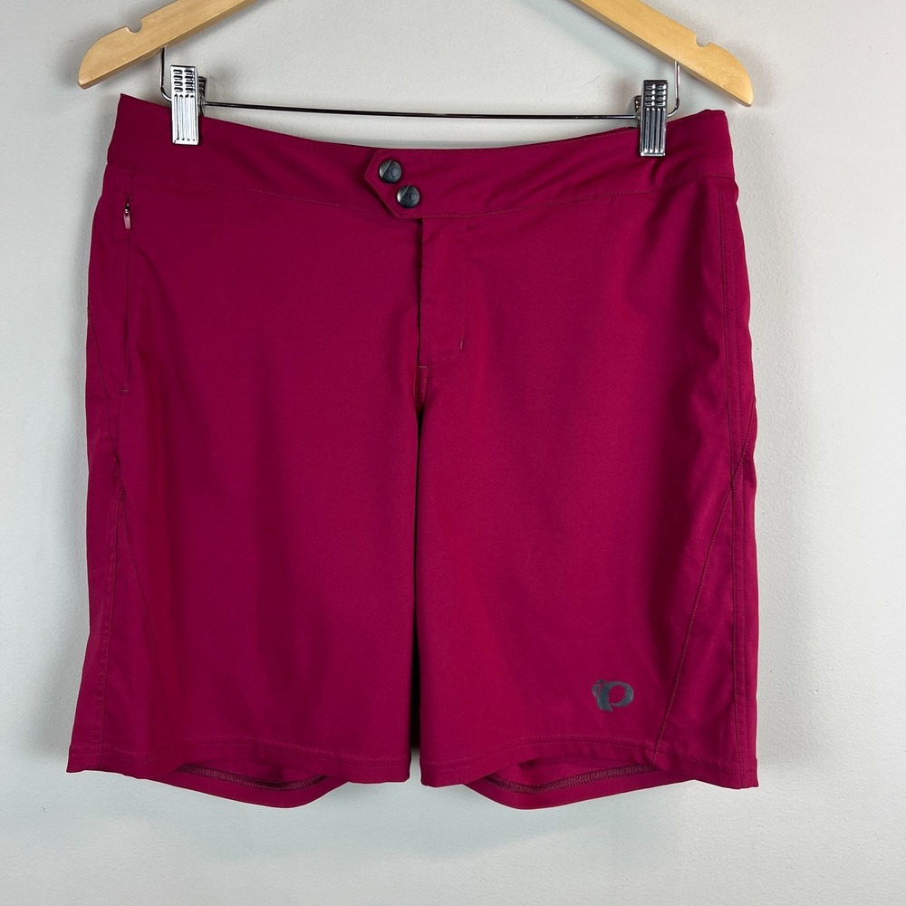 Pearl Izumi Canyon Shorts Womens 10 Cranberry Lightweight Zip Pocket NO LINER